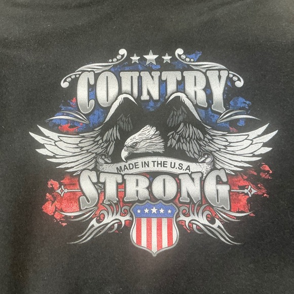 Windjammer Mens XL Country Strong Eagle Hoodie Black Made in USA Sweatshirt - Picture 2 of 9